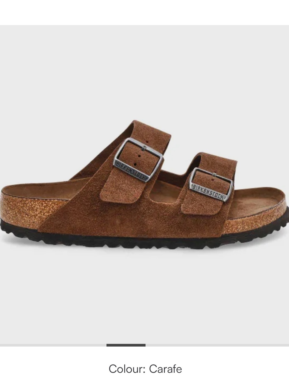 Birkenstock Brown Suede Arizona Soft Footbed Two-Strap Sandals